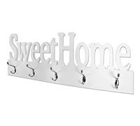 HAKU garderobe Murale chromé, Blanc, MDF - Dim.: L 74 cm x H 28 cm x P 7 cm, Style: Modern