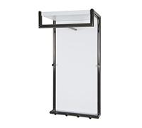 HAKU garderobe murale chromé foncé, blanc, MDF, métal - Dim.: L 40 cm x H 80 cm x P 30 cm, Style: Modern