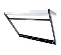 HAKU garderobe Murale chromé foncé, Blanc, MDF, métal - Dim.: L 60 x H 40 x P 29 cm, Style: Modern