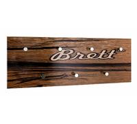 HAKU garderobe Murale chromé, Motif, MDF, métal - Dim.: L 80 cm x H 30 cm x P 6 cm, Style: Modern