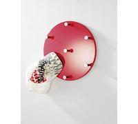 HAKU garderobe Murale chromé, Rouge, MDF, métal - Dim.: P 5 cm x Ø 35 cm, Style: Modern