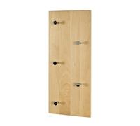 HAKU garderobe Murale hêtre, chromé, Bois Massif - Dim.: L 60 cm x H 25 cm x P 6 cm, Style: Modern
