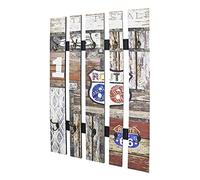 HAKU Garderobe murale Motif Vintage MDF métal L65×H100×P9 cm Style industriel