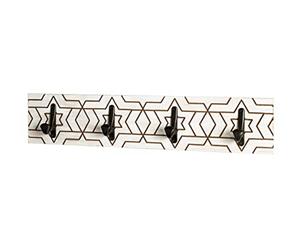 HAKU garderobe Murale Noir, Blanc, MDF, métal - Dim.: L 60 cm x H 13 cm x P 6 cm, Style: Modern