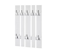 HAKU Porte-manteaux mural Optique inox Blanc MDF Métal L65×H100×P9 cm Moderne