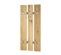 HAKU garderobe murale optique inox, chêne, finition bois véritable, MDF, métal - Dim.: L 45 cm x H 100 cm x P 9 cm, Style: Modern