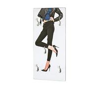 HAKU garderobe Murale Optique INOX, Motif, MDF, métal - Dim.: L 40 cm x H 90 cm x P 8 cm, Style: Modern
