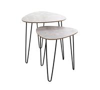 HAKU Lot de 2 Tables d'appoint Aspect béton Noir MDF et métal Petite Table Basse - Dimensions : L 40/48 x H 43/48 x P 40/48 cm Style : Moderne