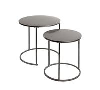 HAKU Lot de 2 Tables d'appoint Rondes en métal Anthracite - Dimensions : H 43/48 x Ø 40/50 cm Style : Urban Collective