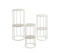 HAKU Lot de 3 Porte Plantes Gris Cachemire, Métal - Dim.: H 45/57/70 x Ø 21/25/28 cm, Style: Moderne