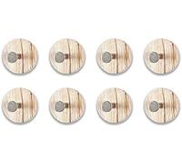 HAKU Lot de 8 pàteres chromé, chêne San Remo, MDF, métal - Dim.: P 5,00 cm x Ø 7,00 cm, Style: Modern
