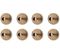 HAKU Lot de 8 pàteres chromé, chêne Sauvage, MDF, métal - Dim.: P 5,00 cm x Ø 7,00 cm, Style: Modern
