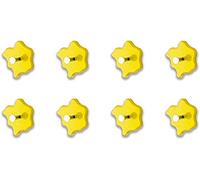 HAKU Lot de 8 pàteres chromé, Jaune, MDF, métal - Dim.: P 5,00 cm x Ø 11,00 cm, Style: Modern