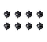 HAKU Lot de 8 patères chromé, Noir, MDF, métal - Dim.: P 5,00 cm x Ø 11,00 cm, Style: Modern