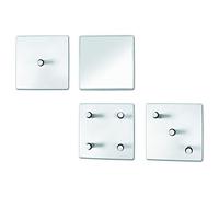 HAKU Lot de patères Blanc, métal, Miroir - Dim.: L 15 cm x H 15 cm x P 6 cm, Style: Modern