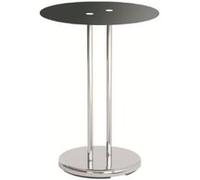 HAKU Möbel Table d'appoint chromé, Noir, métal, Verre trempé - Dim.: H 55 cm x Ø 40 cm, Style: Modern