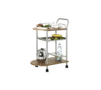 HAKU Chariot de cuisine 40027 – tube d'acier Aluminium/Hêtre