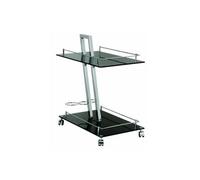 HAKU Möbel desserte chromé, Noir, métal, Verre trempé 8 mm - Dim.: L 40 cm x H 72 cm x P 60 cm, Style: Modern