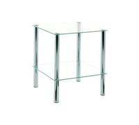 HAKU Möbel Table d'appoint Eliot – métal chromé, plateau verre trempé – 39×47×39 cm – moderne