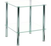 HAKU Möbel Table d'appoint Eliot – métal chromé, plateau verre trempé – 39×47×39 cm – moderne