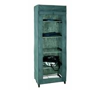HAKU Möbel Armoire Rangement Chaussures en Tissu alu, Gris, Noir, Plastique, métal, Toison synthétique - Dim.: L 60 cm x H 173 cm x P 50 cm, Style: Modern