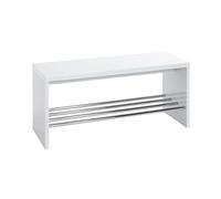 HAKU Möbel Banc chromé, Blanc, MDF, métal - Dim.: L 81 cm x H 40 cm x P 30 cm, Style: Modern