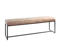 HAKU Möbel Banc Marron, Noir, Cuir véritable, métal - Dim.: L 150 cm x H 48 cm x P 38 cm, Style: Industrial