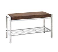 HAKU Möbel Banc Marron, Optique INOX, métal, recouvrement Tissu - Dim.: L 80 cm x H 48 cm x P 32 cm, Style: Modern