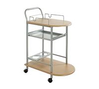 HAKU Möbel Chariot de Cuisine alu, hêtre, MDF, métal - Dim.: L 65 cm x H 83 cm x P 35 cm, Style: Modern