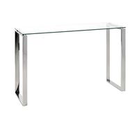 HAKU Möbel Console Acier INOX, INOX, Verre trempé 8 mm - Dim.: L 120 cm x H 78 cm x P 40 cm, Style: Modern