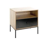 Haku Möbel Console chêne Clair, Noir, MDF, Métal - Dim.: L 55 x H 60 x P 42 cm, Style: Moderne