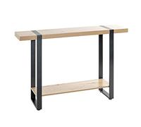 HAKU Möbel Console chêne Clair, Noir, Métal, Panneaux de Particules alvéolaires - Dim.: L 120 x H 82 x P 30 cm, Style: Moderne