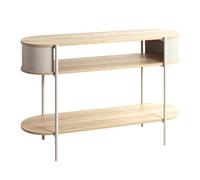 HAKU Möbel Console chêne, Gris, métal, Panneaux de Particules alvéolaires - Dim: L 76 cm x H 39 cm x P 39 cm, Style: Modern