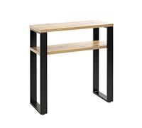 HAKU Möbel Console chêne, Noir, MDF, métal - Dim.: L 70 cm x H 75 cm x P 28 cm, Style: Modern
