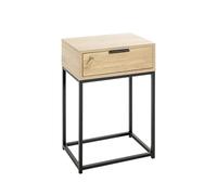 HAKU Möbel Console chêne, Noir, métal, Panneaux de Particules alvéolaires - Dim: L 60 cm x H 28 cm x P 28 cm, Style: Modern