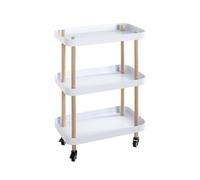 HAKU Möbel desserte Nature, Blanc, Bois Massif, métal - Dim.: L 50 cm x H 76 cm x P 30 cm, Style: Modern