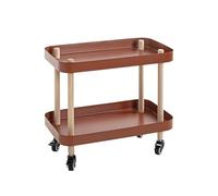 HAKU Möbel Desserte Naturel, Rouge Corail, Bois Massif, Métal - Dim.: L 50 x H 47 x P 30 cm, Style: Moderne