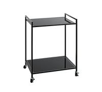 HAKU Möbel desserte Noir, métal, Verre trempé - Dim.: L 50 cm x H 69 cm x P 36 cm, Style: Modern