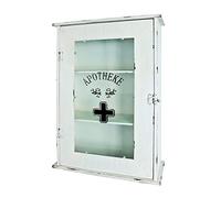 HAKU Möbel étagère Blanc, métal, Verre trempé - Dim.: L 43 cm x H 62 cm x P 17 cm, Style: Industrial