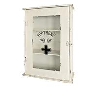 HAKU Möbel étagère Blanc, métal, Verre trempé - Dim.: L 43 cm x H 62 cm x P 17 cm, Style: Industrial