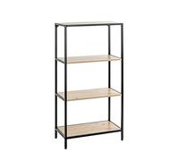 HAKU Möbel Étagère chêne Clair, Noir, MDF, Métal - Dim.: L 64 x H 129 x P 35 cm, Style: Moderne