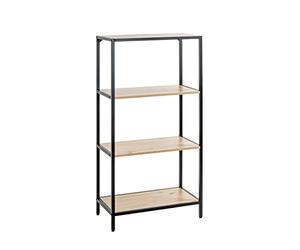 HAKU Möbel Étagère chêne Clair, Noir, MDF, Métal - Dim.: L 64 x H 129 x P 35 cm, Style: Moderne