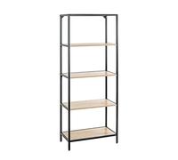 HAKU Möbel Étagère chêne Clair, Noir, MDF, Métal - Dim.: L 64 x H 167 x P 35 cm, Style: Moderne