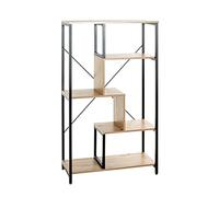 HAKU Möbel Étagère chêne Clair, Noir, MDF, Métal - Dim.: L 74 x H 132 x P 35 cm, Style: Moderne