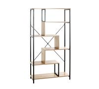 HAKU Möbel étagère chêne, Noir, MDF, métal - Dim.: L 84 cm x H 163 cm x P 35 cm, Style: Modern