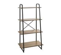 HAKU Möbel étagère chêne, Noir, métal, Panneaux de Particules alvéolaires - Dim.: L 60 cm x H 128 cm x P 36 cm, Style: Modern