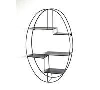 HAKU Möbel étagère Murale Noir, métal - Dim.: L 44 cm x H 71 cm x P 16 cm, Style: Modern