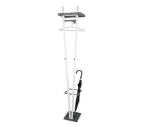 HAKU Möbel garderobe murale anthracite, chromé, blanc, MDF, métal - Dim.: L 34 cm x H 183 cm x P 30 cm, Style: Modern
