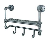 HAKU Möbel garderobe Murale Anthracite, métal - Dim.: L 52 cm x H 41 cm x P 16 cm, Style: Industrial