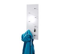 HAKU Möbel garderobe Murale chromé, Blanc, MDF, métal - Dim.: L 80 cm x H 30 cm x P 6 cm, Style: Modern
